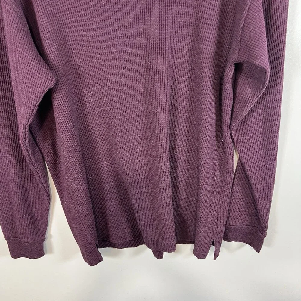 Victoria's Secret Purple Sleepwear Thermal Waffle Shirt Henley‎ Women’s Size L